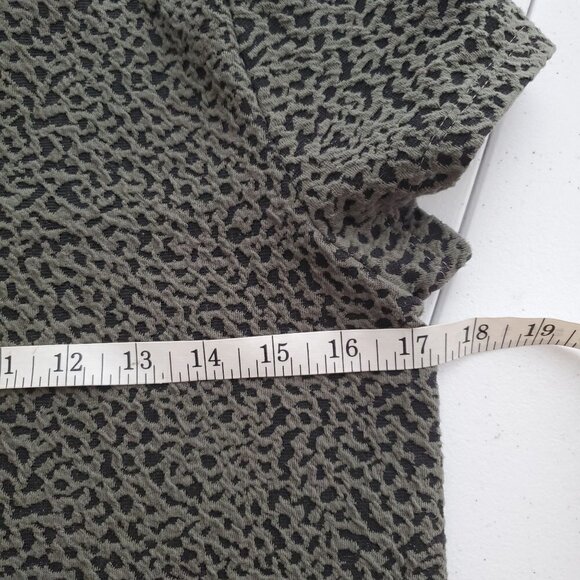 Loft Small Petite SP Green Black Textured Sheath Dress Pockets Short sleeve - Picture 4 of 10